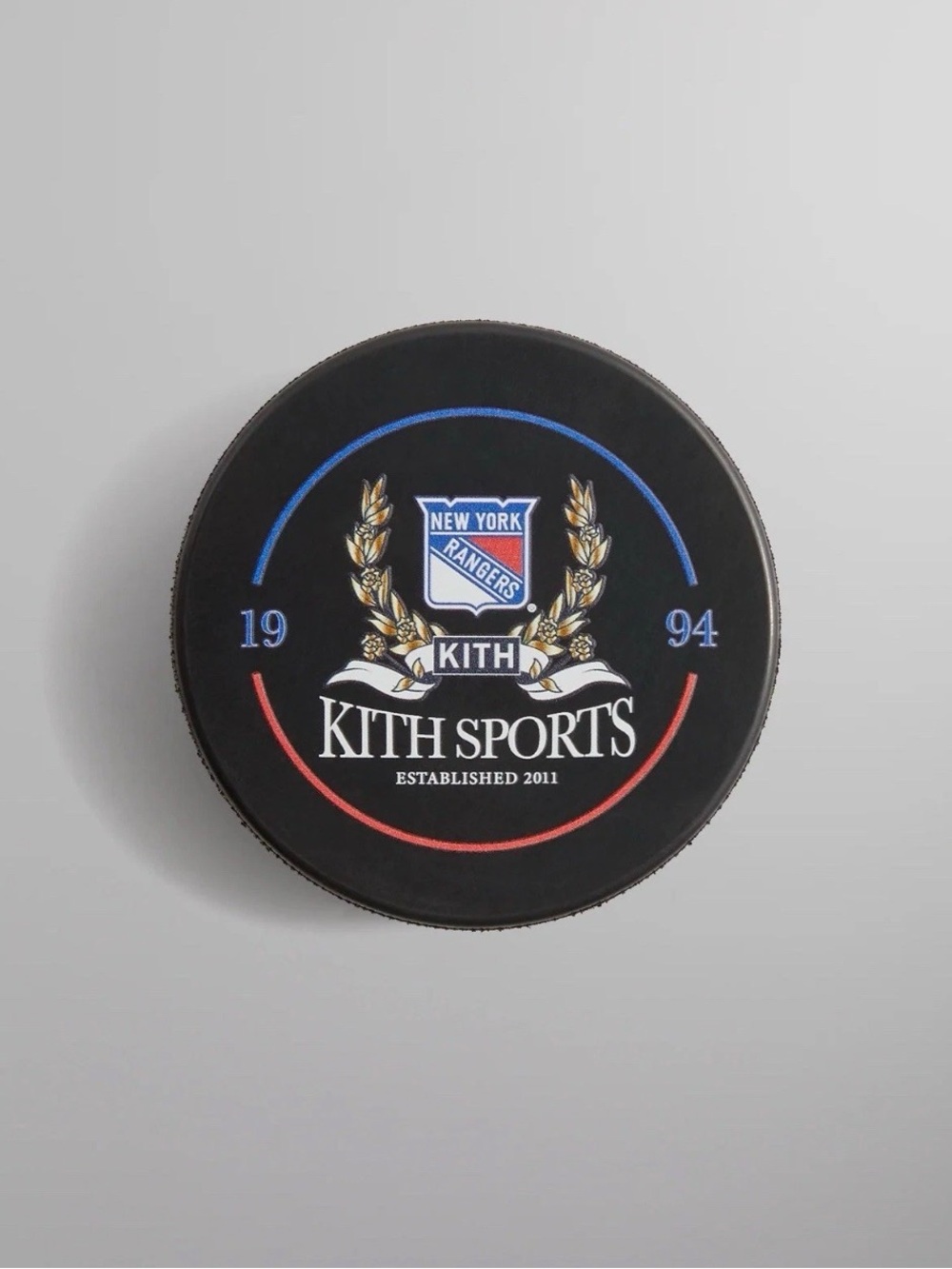 Kith & the New York Rangers for Inglasco Official Game Hockey Puck